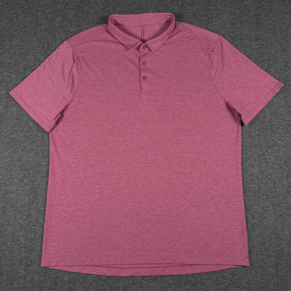 Lululemon Shirt Mens XXL Red Evolution Polo Short Sleeve Performance Stretch